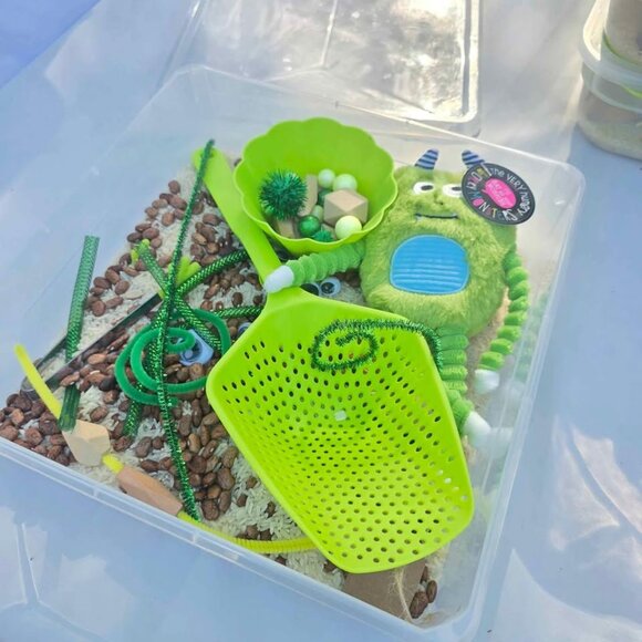 Monsters Sensory Bin Kit Toddler Activity Set For Fine Motor Skills Pretend Play - Picture 6 of 7